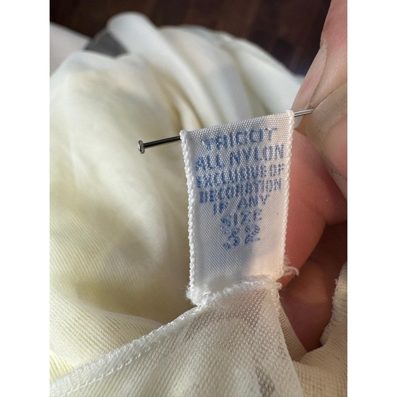 Vintage Sz 32 Bridal Robe Vanity Fair Ivory Sheer Chiffon Nightgown Peignoir S - Picture 7 of 9